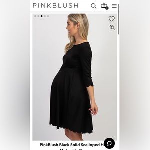 PinkBlush Black Scalloped Maternity Dress